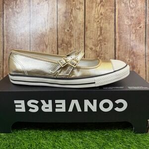 Converse CTAS Dainty Mary Jane Sneakers Womens size 8.5 Gold Metallic Shoes